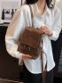 Mini Fashion Backpack Minimalist Brown With Adjustable Strap