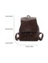 Mini Fashion Backpack Minimalist Brown With Adjustable Strap