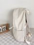 Medium Classic Backpack Letter Patch Decor