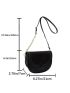 Small Flap Saddle Bag Solid Black PU