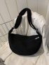 Oversized Hobo Bag Ruched Detail Minimalist