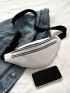 Large Fanny Pack Geometric Embossed PU