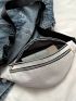 Large Fanny Pack Geometric Embossed PU