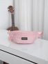 Letter Patch Decor Fanny Pack Pink