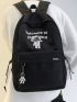 Medium Classic Backpack Letter & Cartoon Graphic With Bag Charm