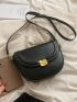 Small Flap Saddle Bag Metal Decor PU