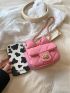 Mini Flap Novelty Bag Quilted Pattern Bow Decor Turn Lock