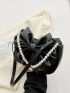 Small Shoulder Bag Bow & Pearl Decor PU