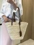 Minimalist Straw Bag Medium For Beach