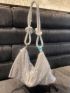 Rhinestone Decor Hobo Bag Glamorous For Party