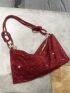 Rhinestone Decor Hobo Bag Glamorous For Party