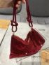 Rhinestone Decor Hobo Bag Glamorous For Party