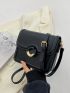 Minimalist Square Bag Mini Flap Black