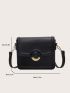 Minimalist Square Bag Mini Flap Black