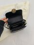 Minimalist Square Bag Mini Flap Black