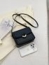 Minimalist Square Bag Mini Flap Black