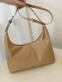 New Pure Color Casual Simple Crescent Bag Shoulder Bag