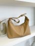 New Pure Color Casual Simple Crescent Bag Shoulder Bag