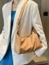 New Pure Color Casual Simple Crescent Bag Shoulder Bag