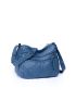 Minimalist Hobo Bag Medium Multi-Zipper Blue