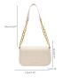 Letter Graphic Saddle Bag Mini Beige