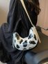 Cow Print Hobo Bag Medium Adjustable Strap Preppy