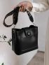 Minimalist Bucket Bag Mini Snap Button