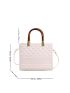 Quilted Square Bag Double Handle Medium White