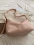 Minimalist Hobo Bag Large Capacity Pink