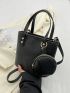 Minimalist Bucket Bag Black With Coin Purse Elegant