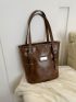 Large Shoulder Tote Bag Brown Color High-Capacity For Work School Workout Shopping