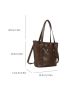 Large Shoulder Tote Bag Brown Color High-Capacity For Work School Workout Shopping