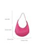 Mini Hobo Bag Pearl Strap Neon Pink