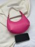 Mini Hobo Bag Pearl Strap Neon Pink