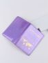 Metallic Letter Graphic Passport Case Fashion Purple