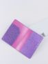 Metallic Letter Graphic Passport Case Fashion Purple