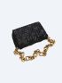 Quilted Square Bag Chain PU For Daily Life