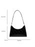 Geometric Pattern Baguette Bag Black Fashionable Top Handle For Work