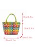 Small Square Bag Plaid Pattern Braided Detail