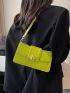 Crocodile Embossed Square Bag With Adjustable Strap