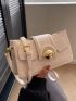 Crocodile Embossed Square Bag With Adjustable Strap