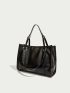 Medium Shoulder Tote Bag Minimalist Solid Color