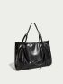 Medium Shoulder Tote Bag Minimalist Solid Color