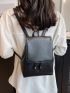 Mini Flap Backpack Minimalist Solid Color