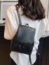 Mini Flap Backpack Minimalist Solid Color