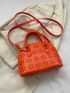 Small Dome Bag Neon Orange Double Handle Funky Style