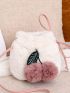 Mini Bucket Bag Fluffy Pom Pom Decor