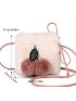 Mini Bucket Bag Fluffy Pom Pom Decor