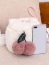 Mini Bucket Bag Fluffy Pom Pom Decor