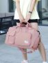 Letter Graphic Travel Bag Pink For Gym Sport Travel